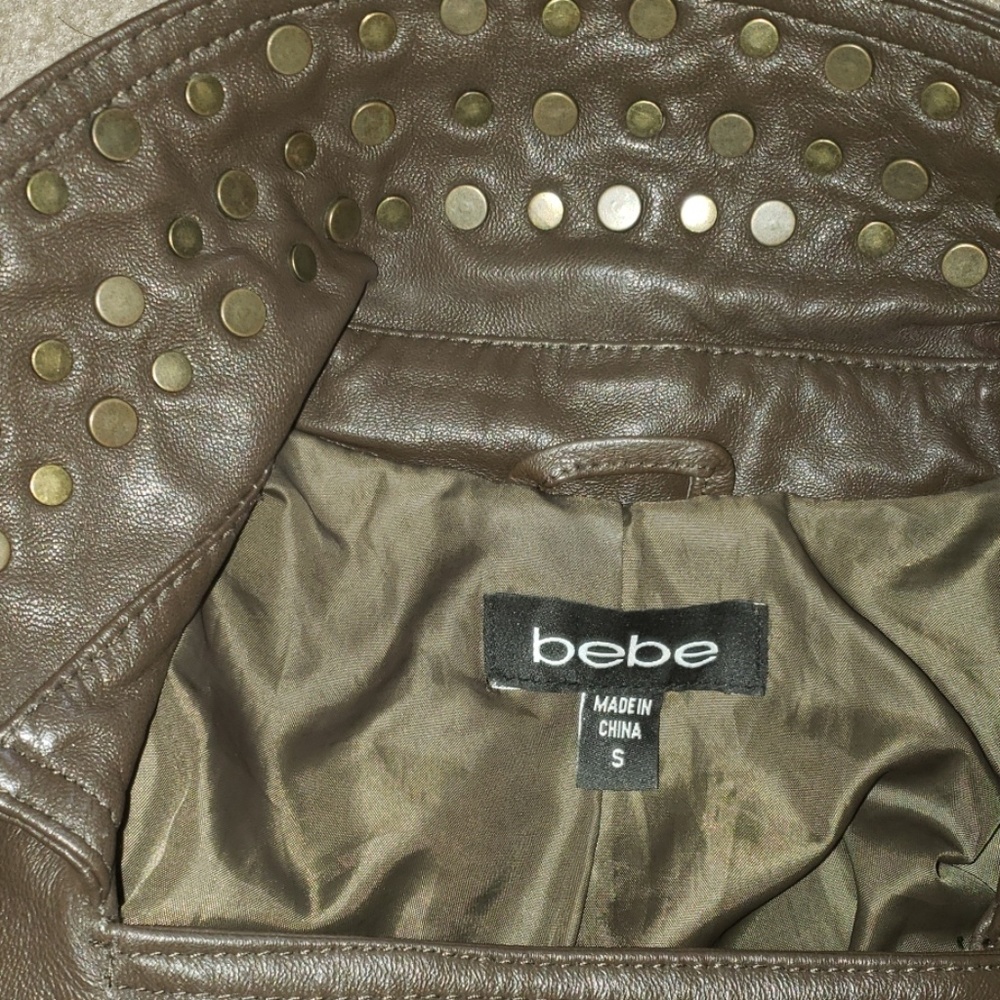 BEBE real leather dark moto jacket size Sm… - Picture 3 of 8